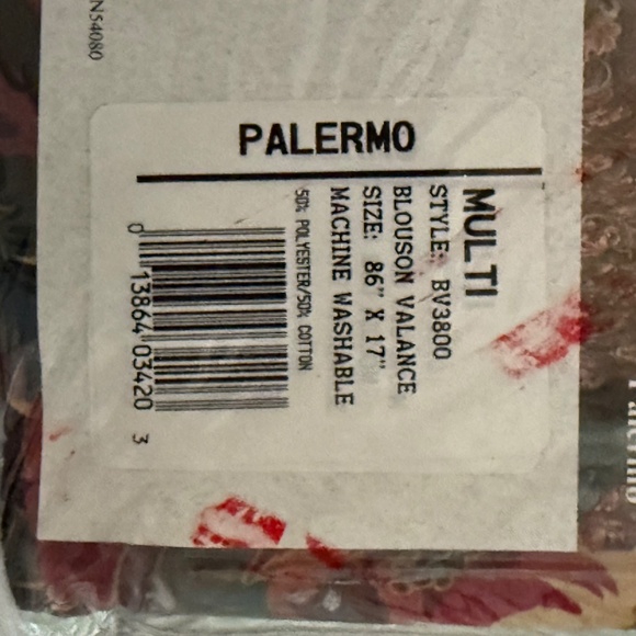 Thomasville Palermo 82"x17" Blouson Valance Floral Window Topper BV3800 Set of 2 - Picture 5 of 5